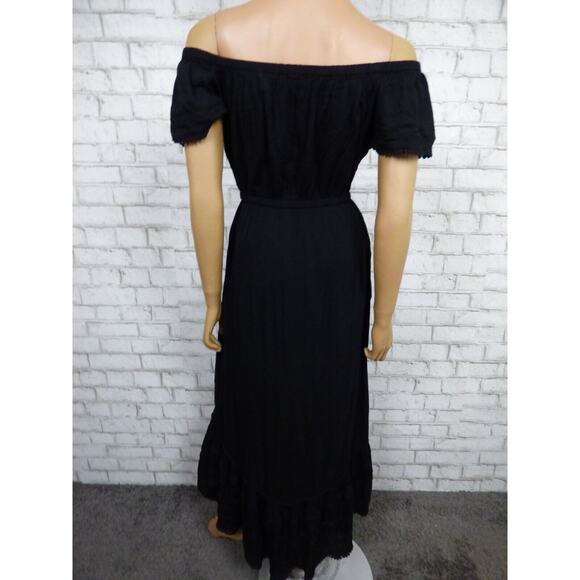 INC International Concepts Black Off Shoulder Tiered Peasant Dress XS NEW - Picture 15 of 16